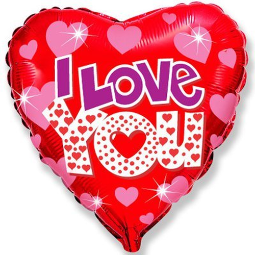 Шар яркий в форме сердца "I love you" 1202-2043